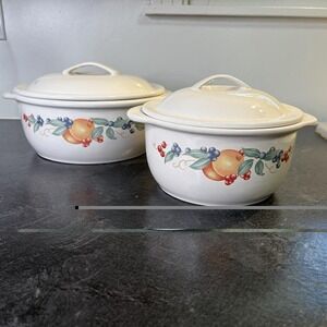 Corelle‎ Coordinates Abundance 2.5 & 1.5 Quart Casserole Dishes W Lids EUC